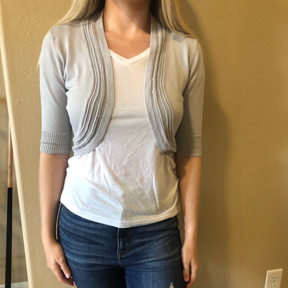 Gray Short Sleeve Cover Up